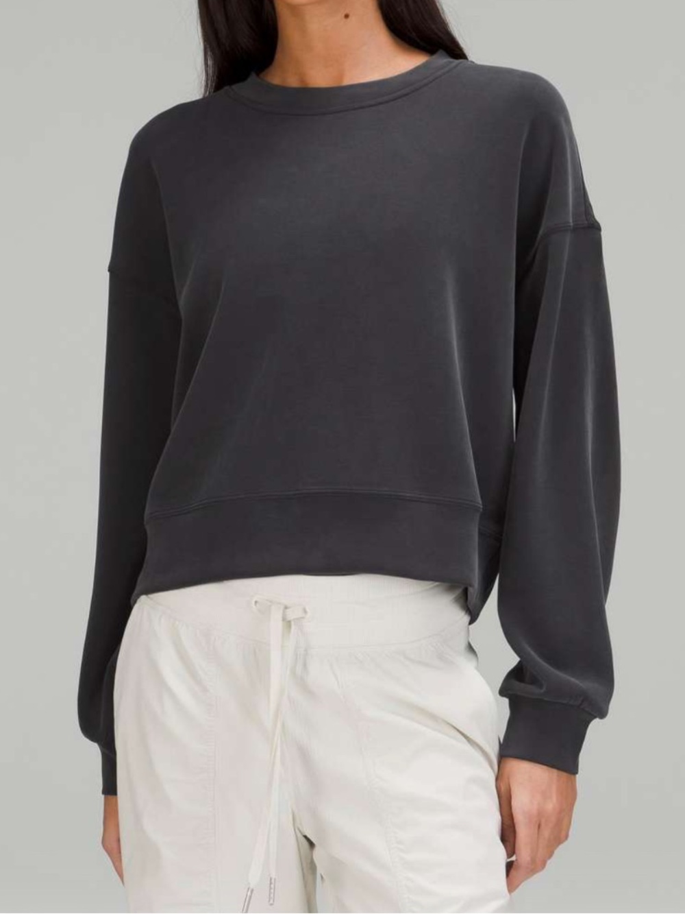 NWT!🍋🍋Lululemon Softstreme Perfectly Oversized Crew🍋🍋. Size 8. Black.